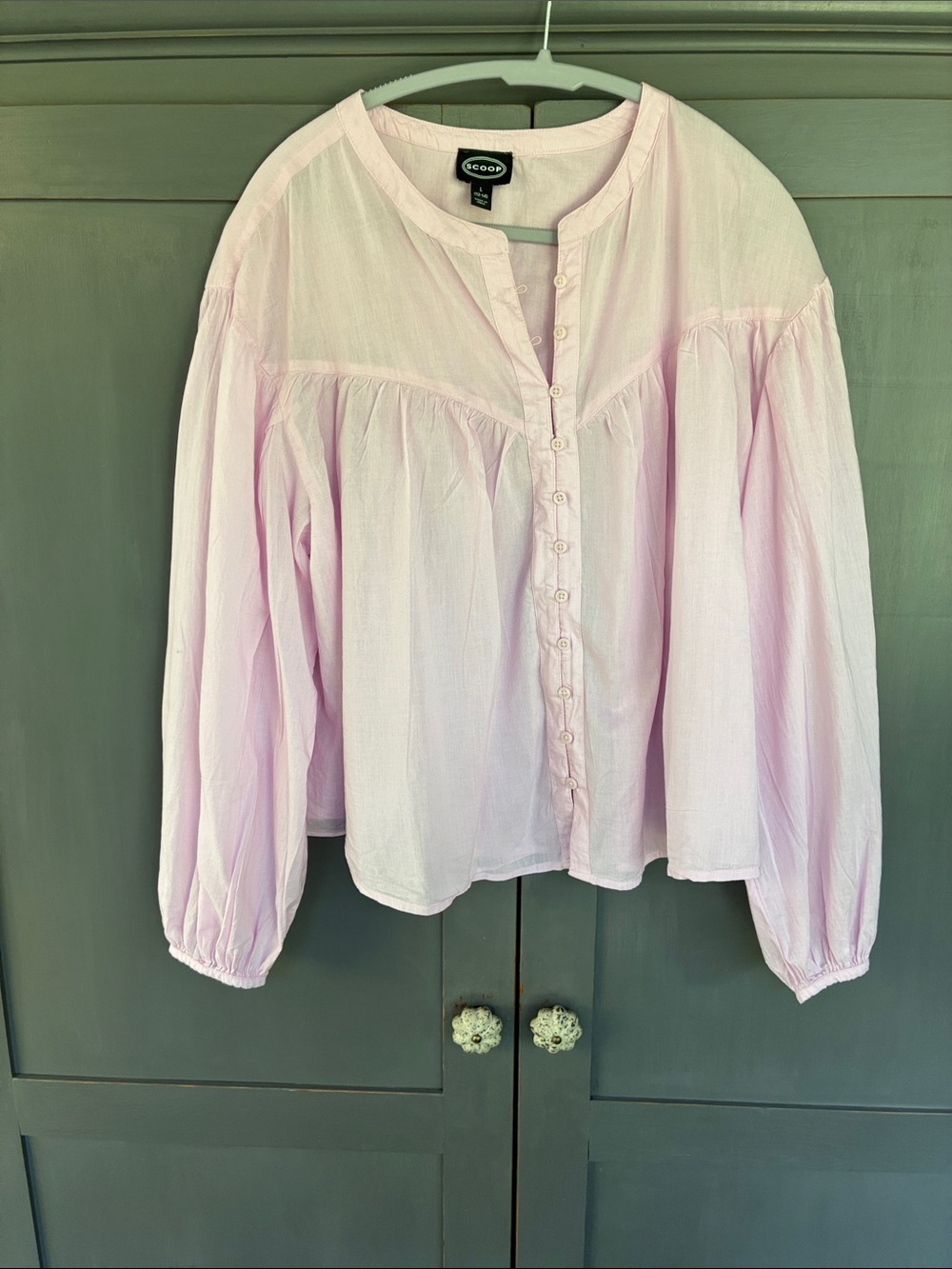 Light Pink Button-Front Peasant Blouse by & Other Stories